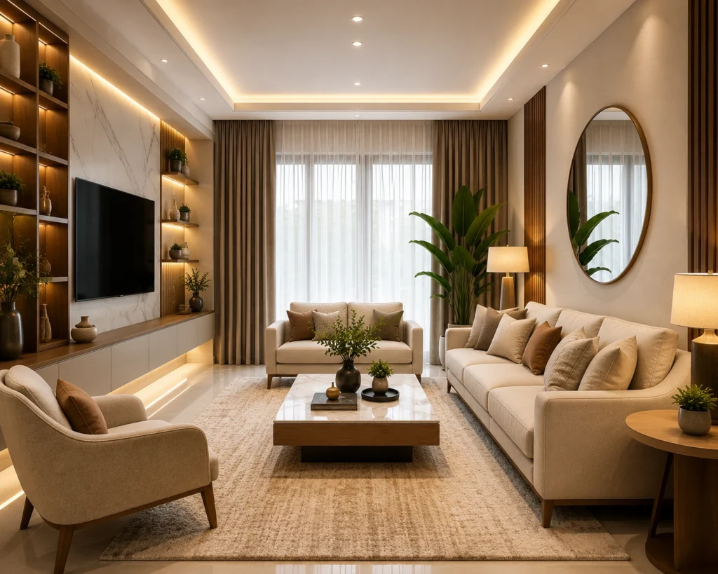 Desain Interior Ruang Tamu Modern untuk Hunian Nyaman dan Berkelas