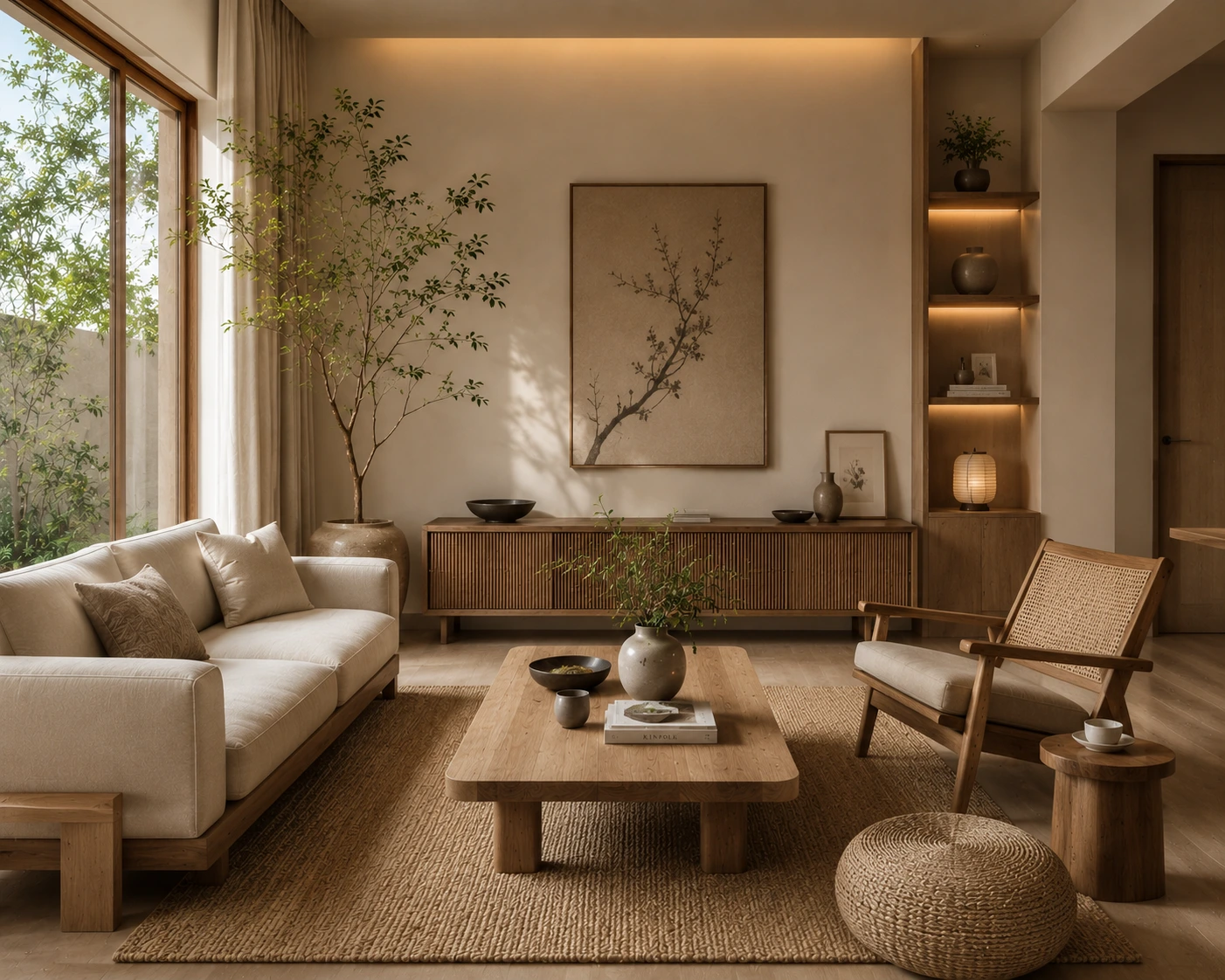 Ruang Tamu Japandi Aesthetic