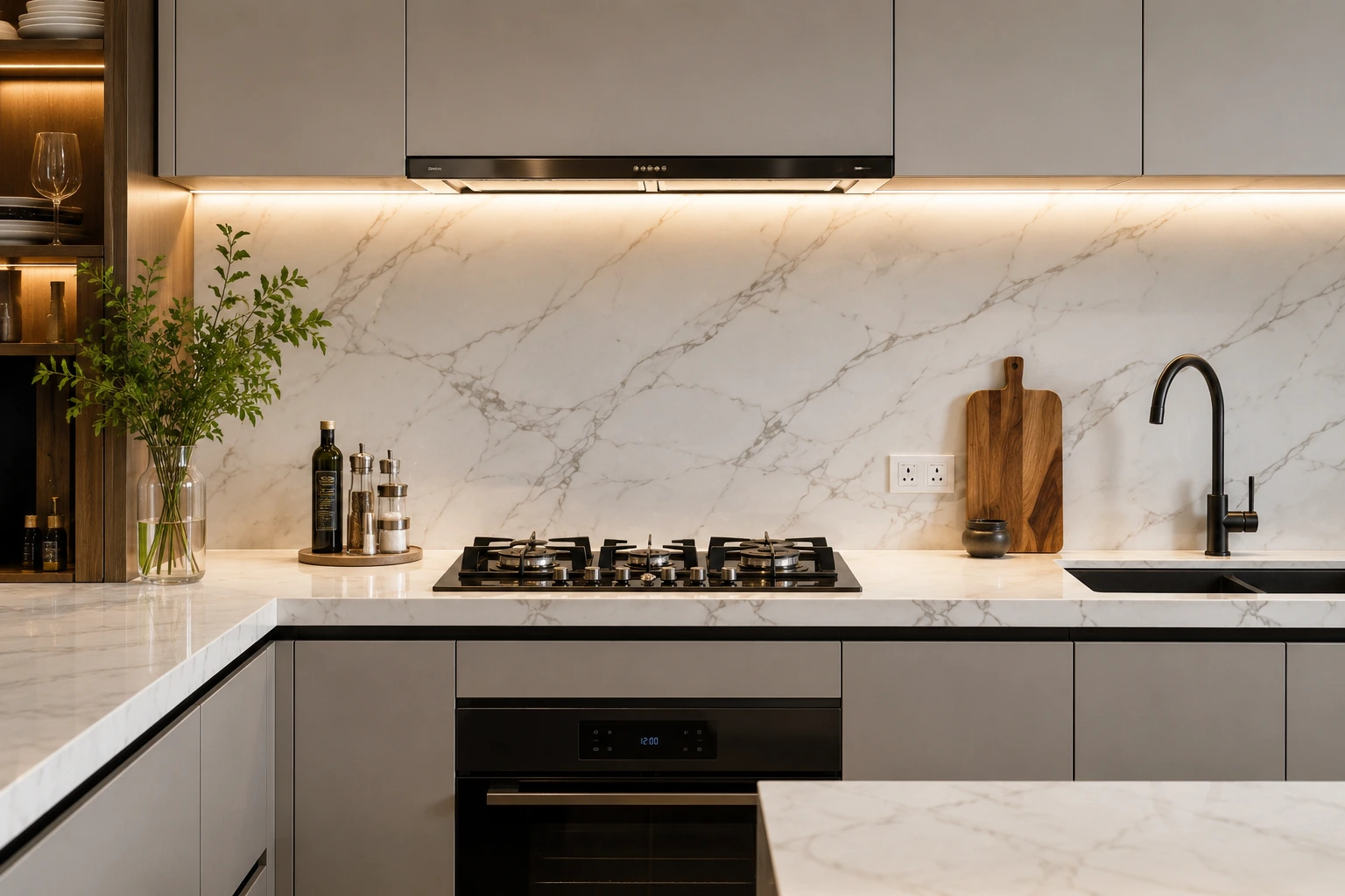 Backsplash Marmer Dapur