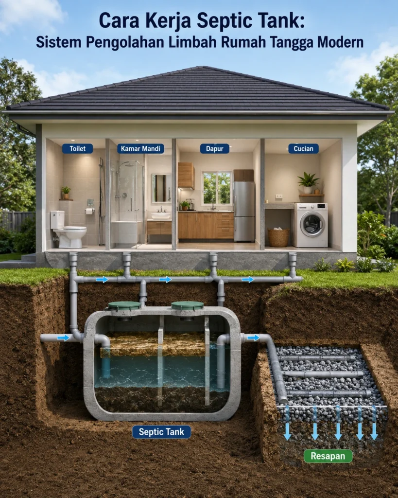 Cara Kerja Septic Tank Sistem Pengolahan Limbah Rumah Tangga Modern