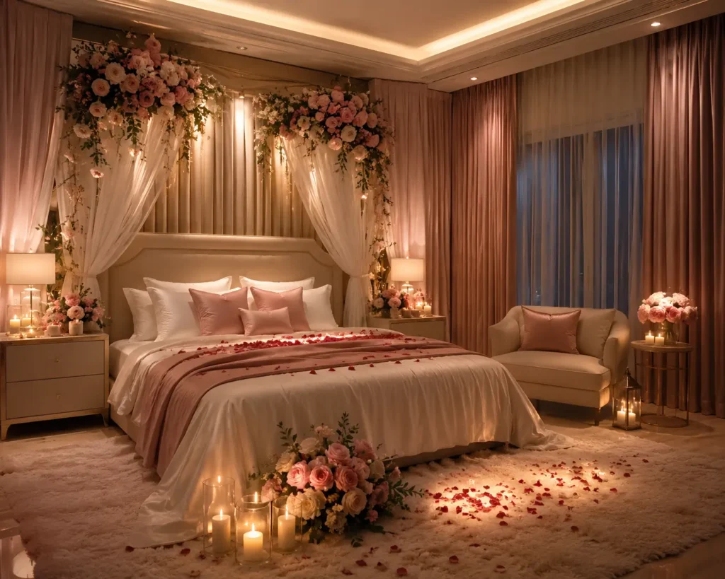 Dekorasi Kamar Pengantin Romantis dan Elegan