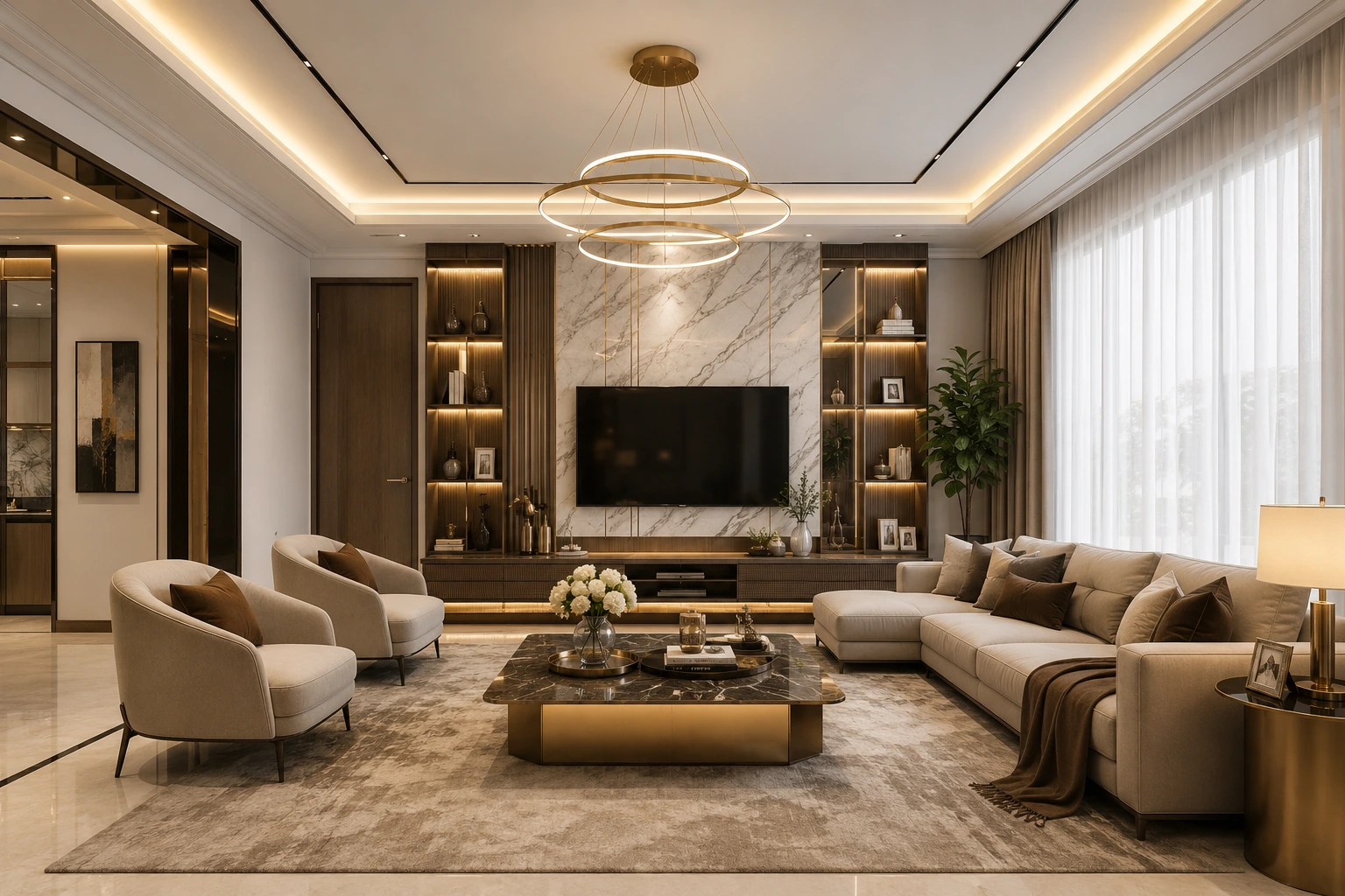 Desain Interior Ruang Tamu Modern Luxury