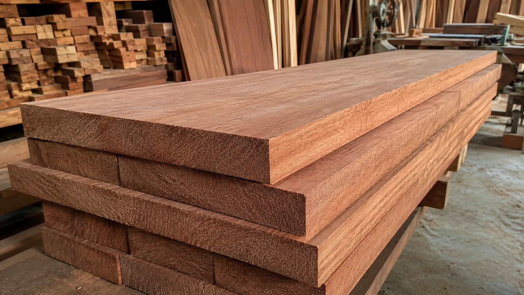 Kayu meranti berkualitas dengan serat alami untuk furniture dan konstruksi bangunan