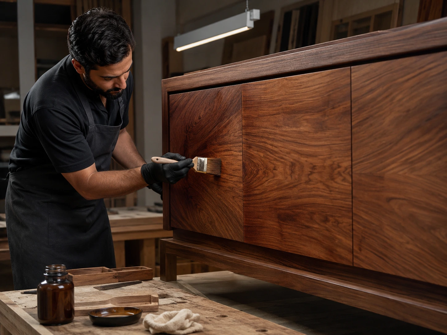 Proses finishing furniture kayu profesional untuk menghasilkan tampilan premium dan tahan lama
