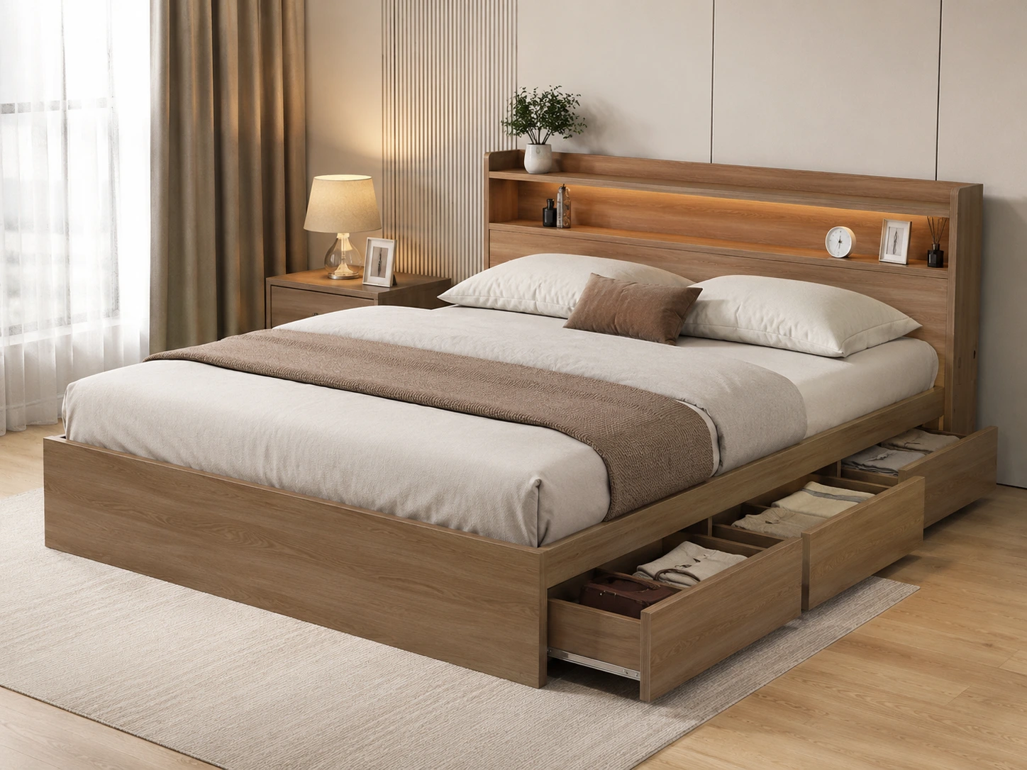 Tempat Tidur dengan Laci Penyimpanan