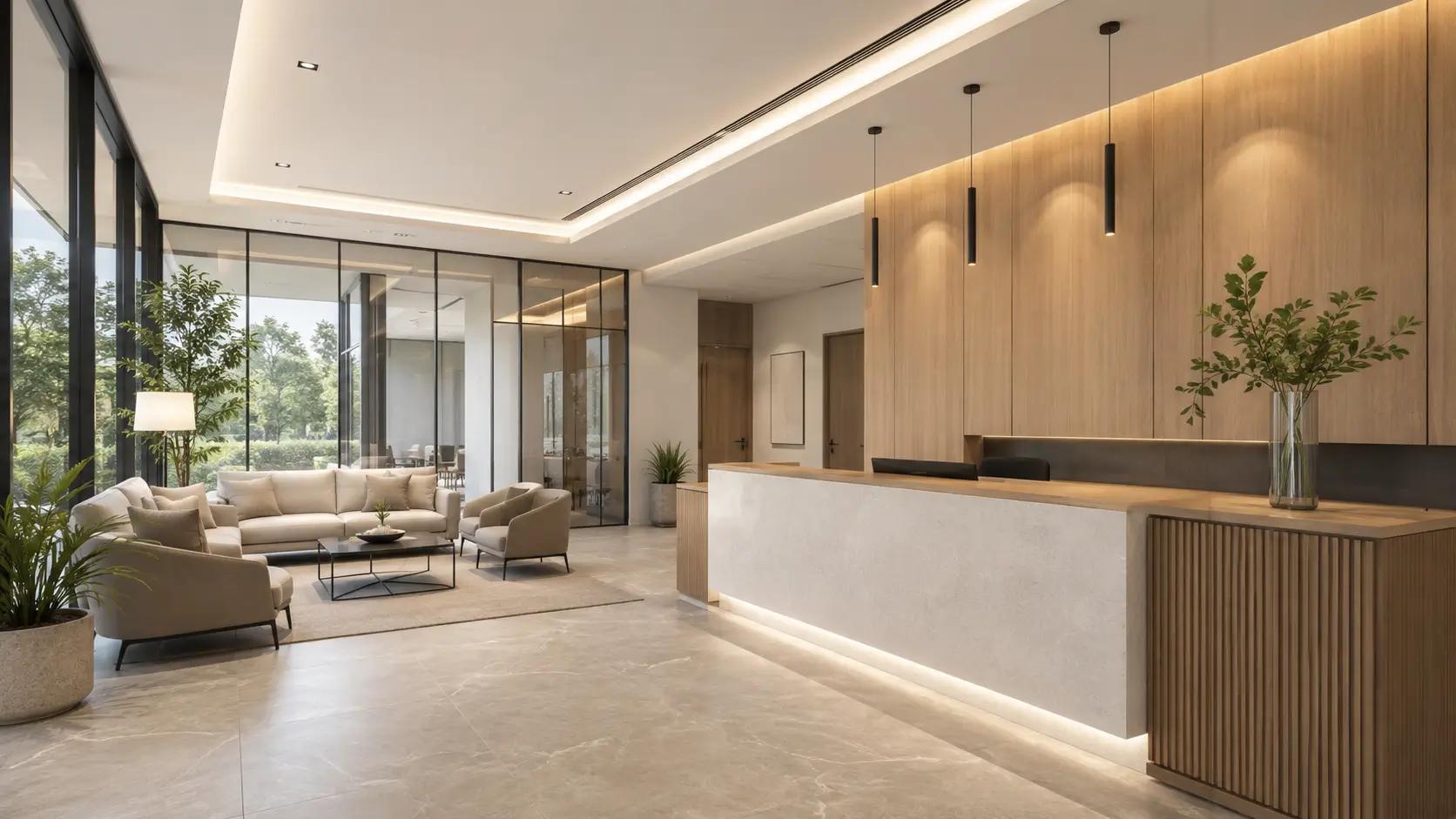 Area resepsionis dan ruang tunggu
