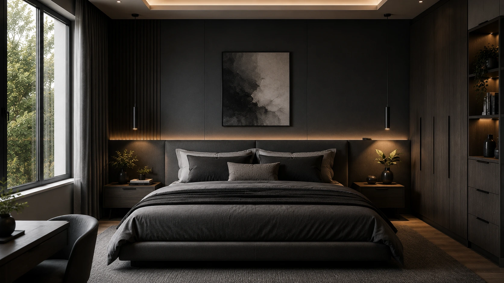 Charcoal untuk Kamar Modern Maskulin