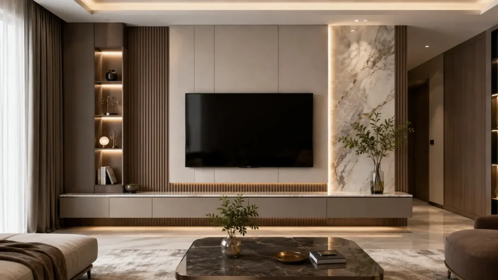 Desain Backdrop TV Modern untuk Interior yang Rapi dan Elegan