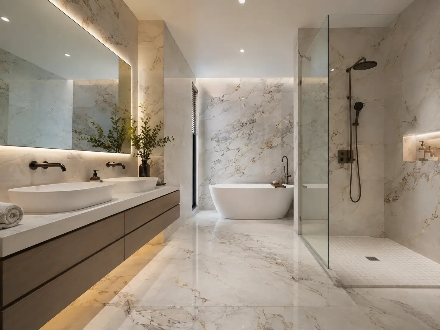 Granit Motif Marmer di Kamar Mandi