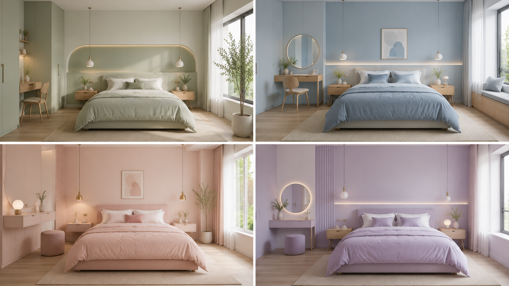 Inspirasi cat kamar aesthetic warna pastel yang lembut dan menenangkan.