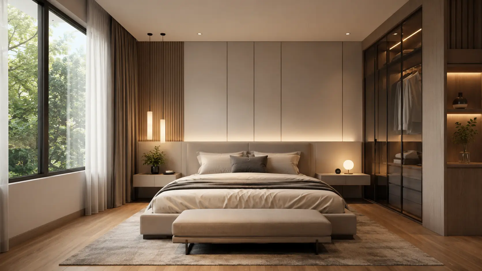 Inspirasi kamar tidur minimalis modern yang nyaman dan estetik