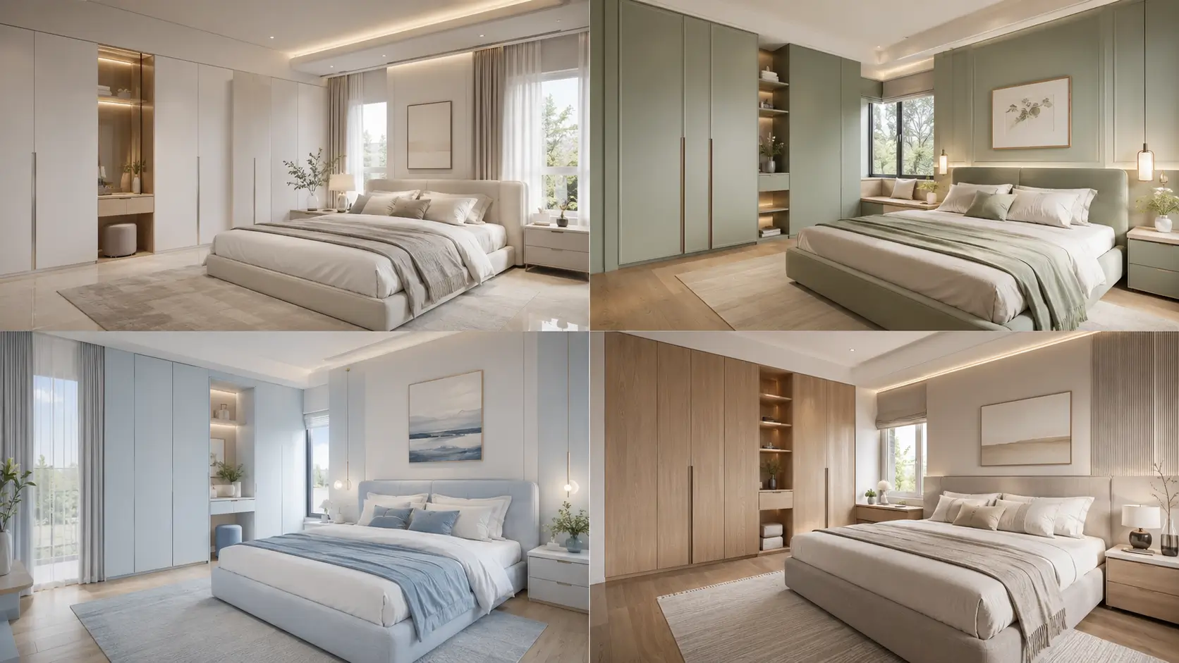 Inspirasi kombinasi warna cat kamar tidur yang sejuk untuk interior modern