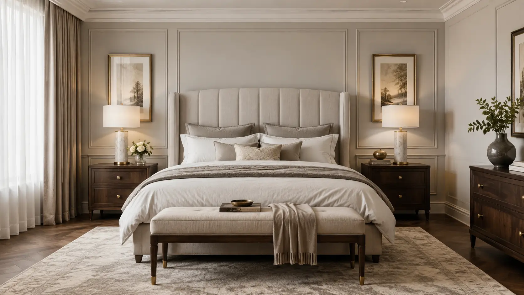 Interior kamar tidur klasik modern