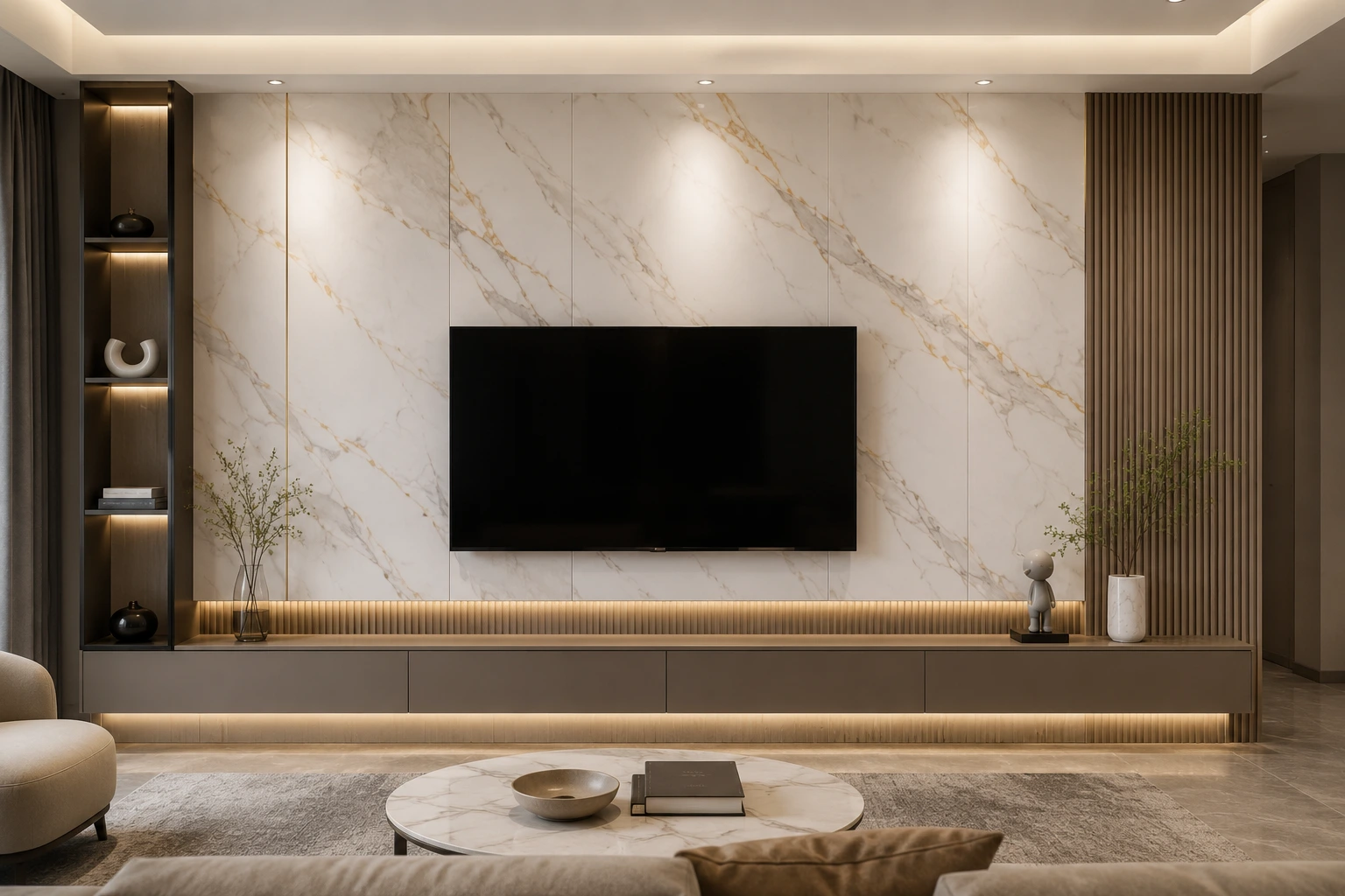 Marmer PVC untuk Backdrop TV