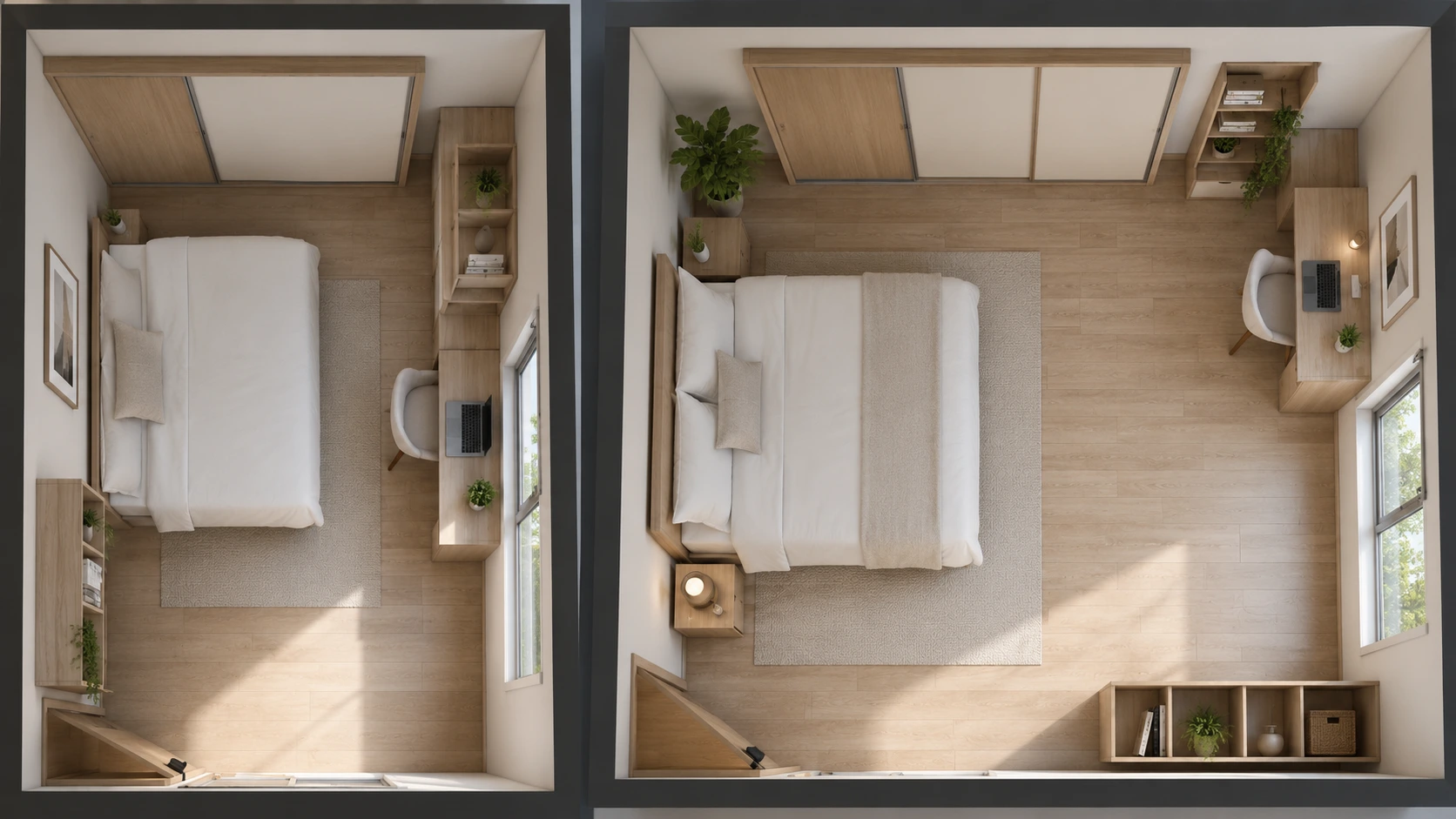 Penataan desain kamar tidur sederhana untuk ruangan sempit