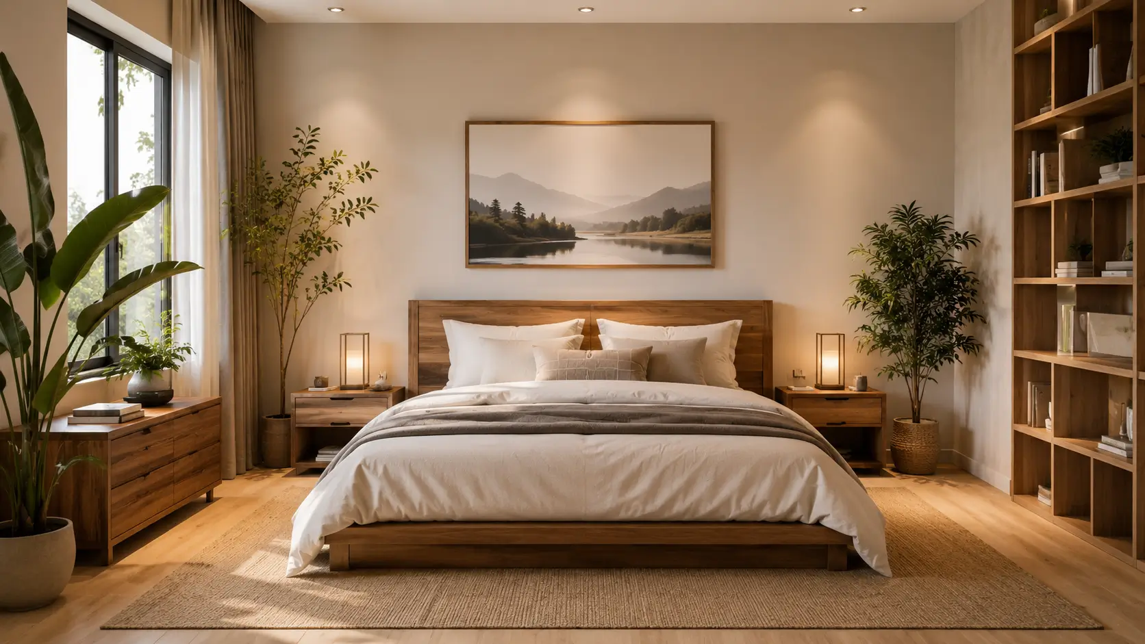 Penerapan feng shui kamar tidur dengan desain minimalis modern yang harmonis