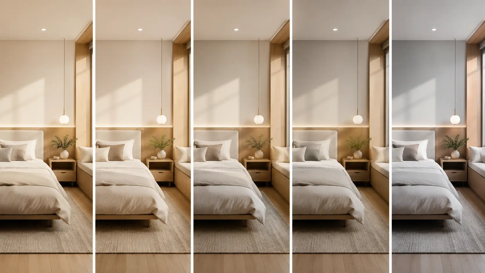 Pilihan warna cat kamar aesthetic netral untuk kamar minimalis modern.