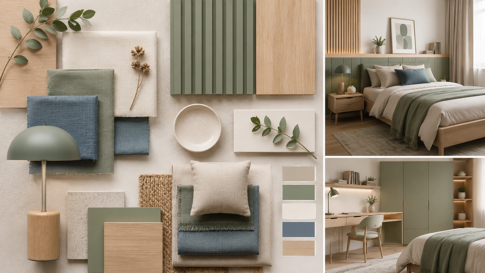 Pilihan warna kamar tidur remaja dengan kombinasi netral dan pastel modern. 