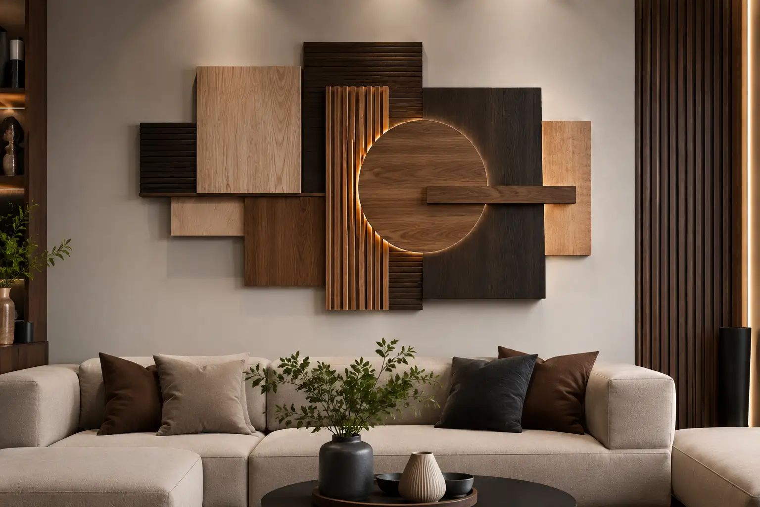 Wall Art, Panel Kayu, dan Dekorasi Geometris